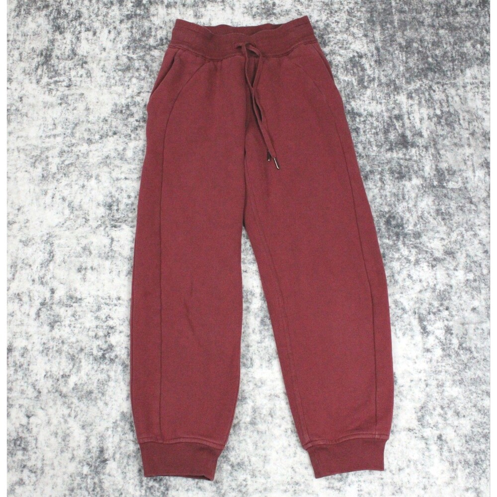 Lululemon Joggers Womens 0 Scuba High Rise Gym Training Workout Stretch Red